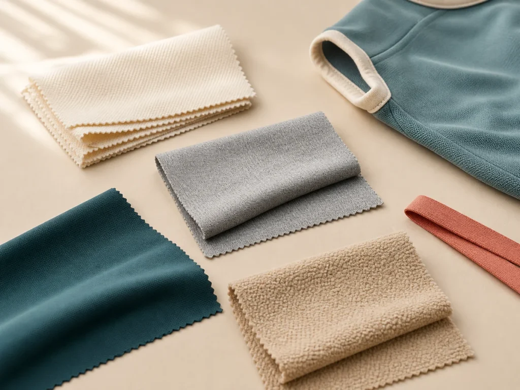 Pet apparel fabric material selection with textile samples and swatches